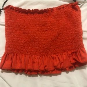 Orange crisped crop top